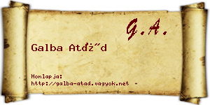Galba Atád névjegykártya